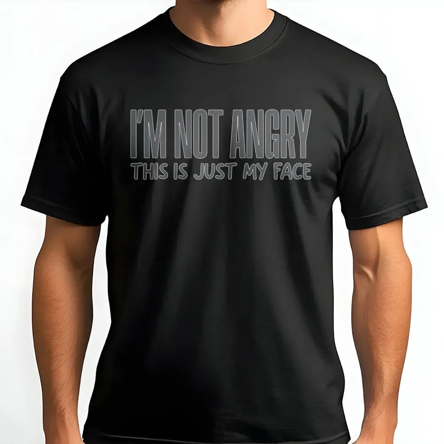 I'm Not Angry This Is Just My Face T-Shirt | Funny Sarcastic Graphic Tee | Premium 100% Cotton | Humorous Gift For Introverts And Sarcasm Lovers