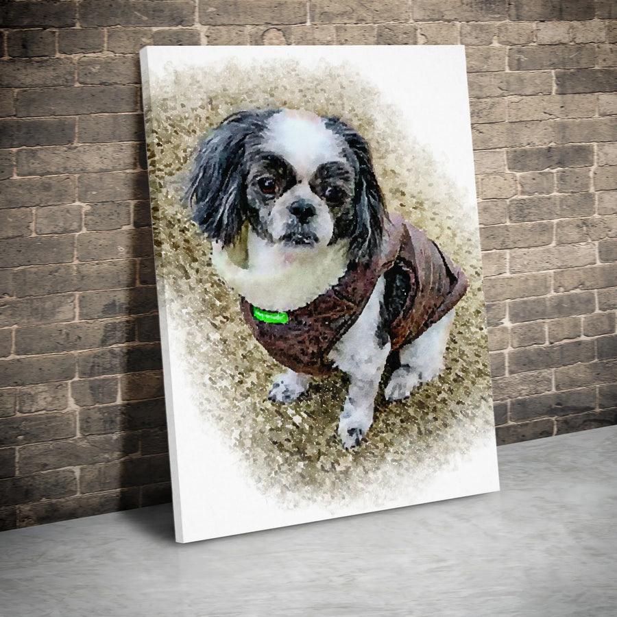 Watercolor Shih Tzu Canvas Print | Artistic Dog Portrait Wall Art | Premium Thick Gallery Wrap | Gift for Dog Mom, Pet Lover Home Decor