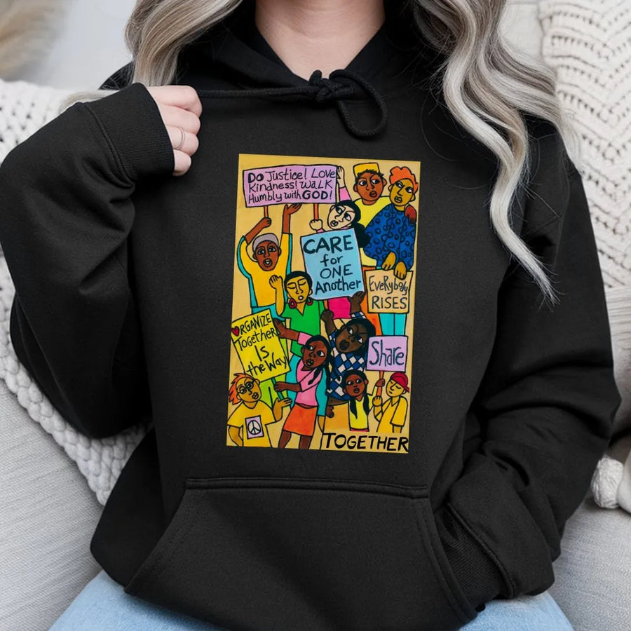 Social Justice Hoodie | Community Unity Graphic Print | Premium Cotton-Blend Sweatshirt | Inspirational Activist Gift