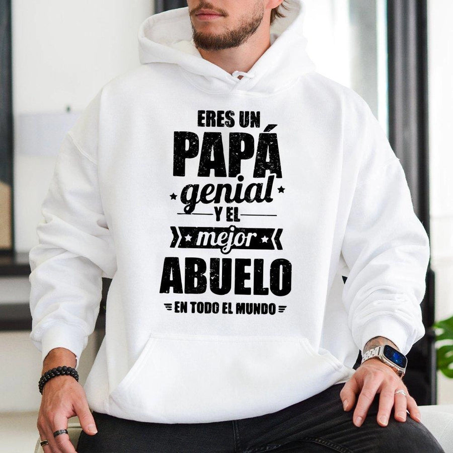 Eres Un Papá Genial Hoodie | Spanish Grandpa Gift Design | Premium Cotton Blend | Best Dad Ever Present for Father's Day 2026