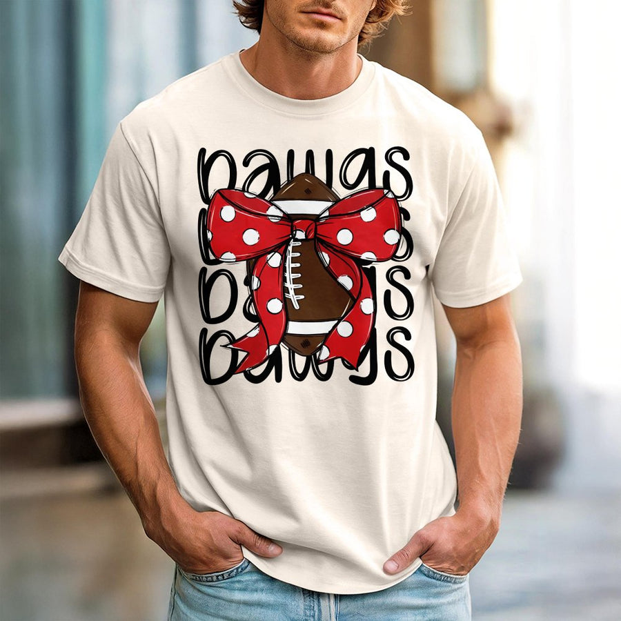 Cute Georgia Dawgs T-Shirt With Football Bow Georgia Football Unisex T-Shirt Gift For Her Or Him On Game Days