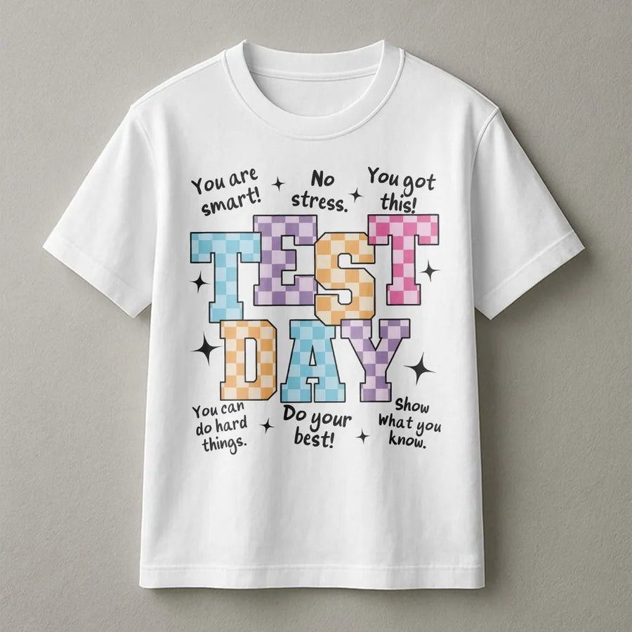 Test Day T-Shirt | Retro Motivational Quote | Cozy Crewneck | Teacher Testing Week Gift