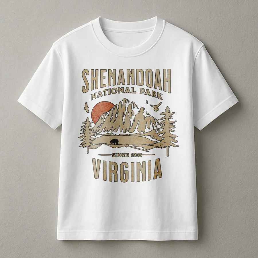 Shenandoah National Park T-Shirt | Vintage Mountain Forest Graphic | Premium Soft Cotton | Virginia Nature Lover Gift for Hikers