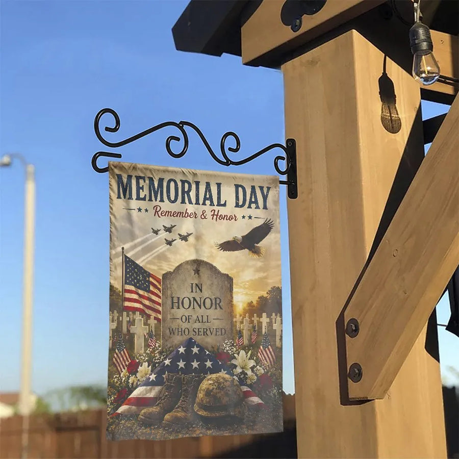 Memorial Day Garden Flag | Patriotic Veteran Tribute with Eagle | Weather-Resistant Double Sided | Outdoor Yard Decor Commemorative Gift