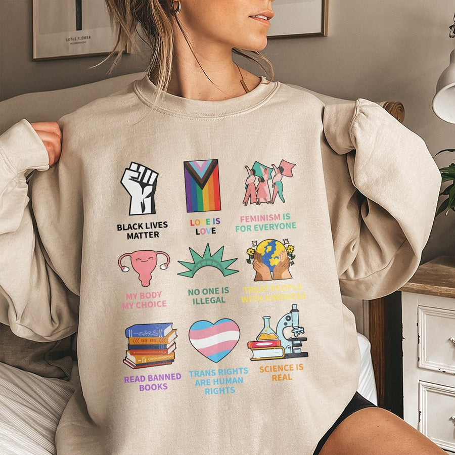 Social Justice Sweatshirt | Human Rights Activist Graphic Tee | Premium Cotton Blend | Gift For Progressive Equality Supporters
