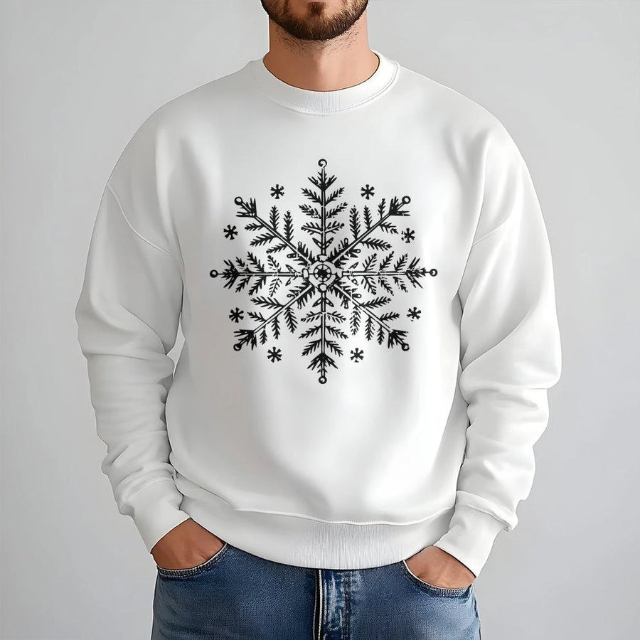 Snowflake Christmas Sweatshirt | Minimalist Winter Graphic Pullover | Soft Cotton Blend Unisex Crewneck | Cozy Holiday Gift For Her