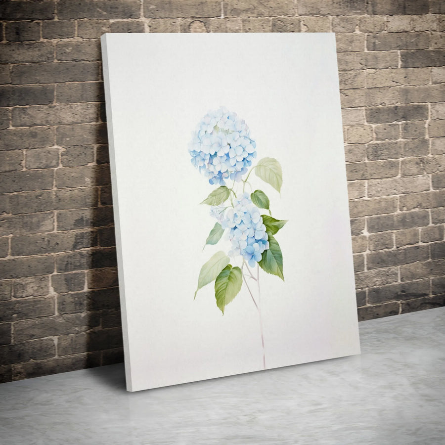 Blue Hydrangea Botanical Canvas Print | Watercolor Floral Wall Art | Gallery Quality 1.25" Thick Framed Canvas | Elegant Home Office Decor Gift