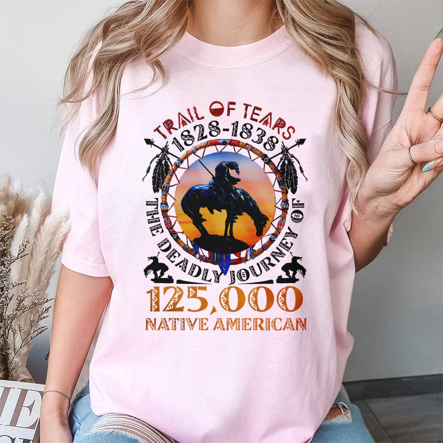 Trail Of Tears History T-Shirt | Native American Remembrance Graphic | Premium 100% Cotton Apparel | Heritage Memorial Gift For History Buffs
