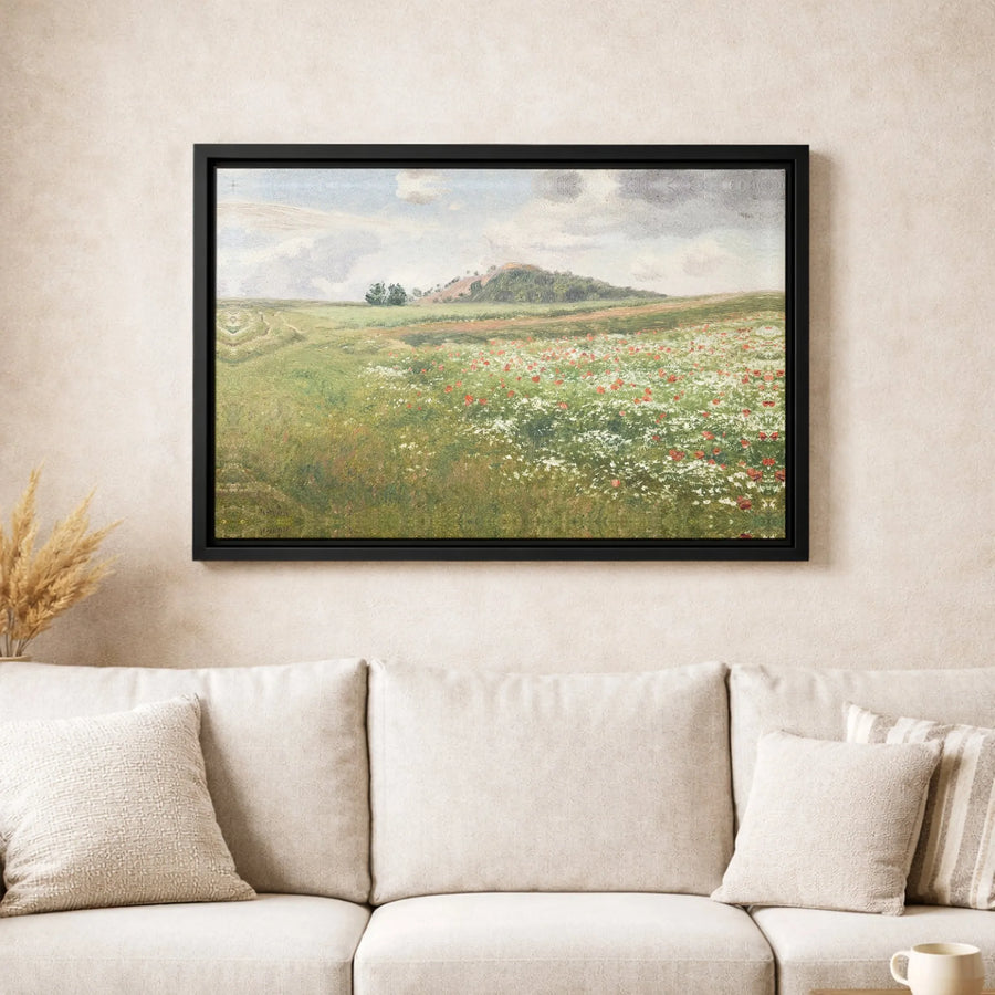 Wildflower Field Landscape Canvas | Impressionist Fine Art Wall Decor | 1.25-Inch Premium Gallery Profile | Nature-Inspired Home Office Gift