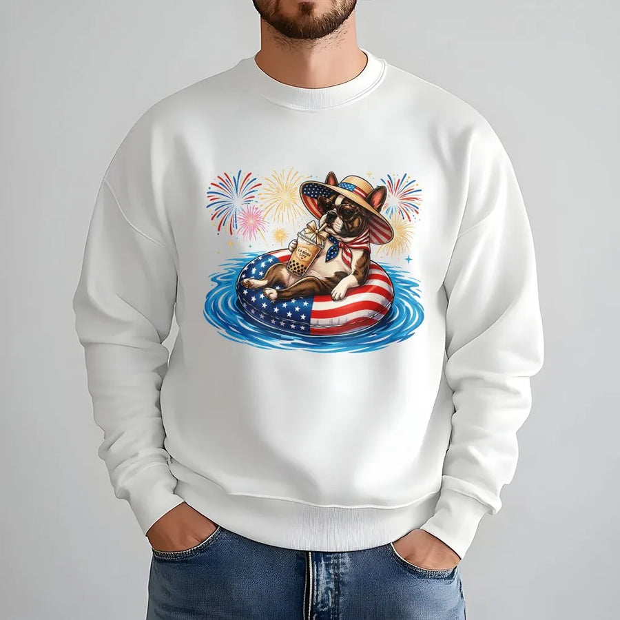 Patriotic Frenchie 4th of July Shirt | Vintage American Flag French Bulldog Tee | Premium Comfort Colors Cotton | Independence Day Gift for Dog Lover