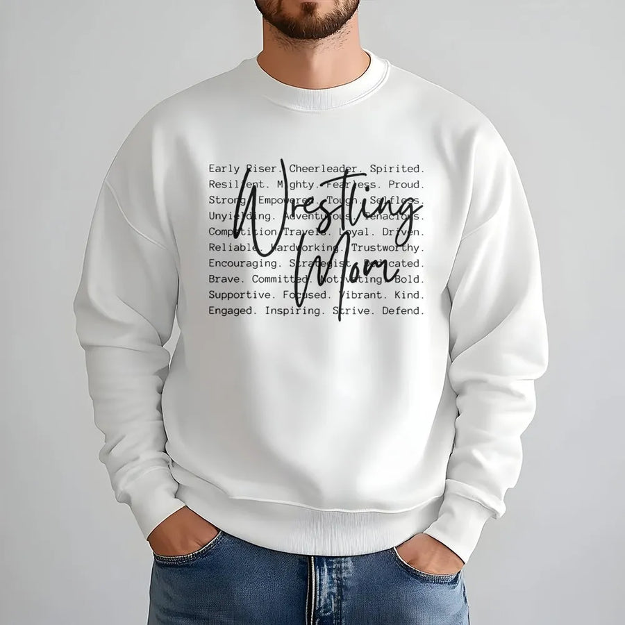 Wrestling Mom Sweatshirt | Definition Print Graphic Design | Premium Cotton Blend | Gift for Wrestling Sports Parents