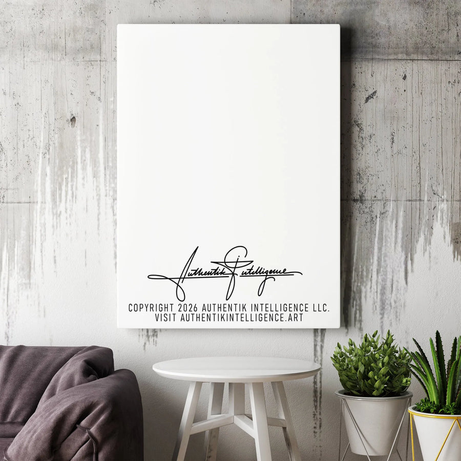 Minimalist Signature Canvas Wall Art | Authentik Intelligence Artist Print | Premium 1.25" Thick Gallery Wrap | Modern Home & Office Decor Collector's Gift