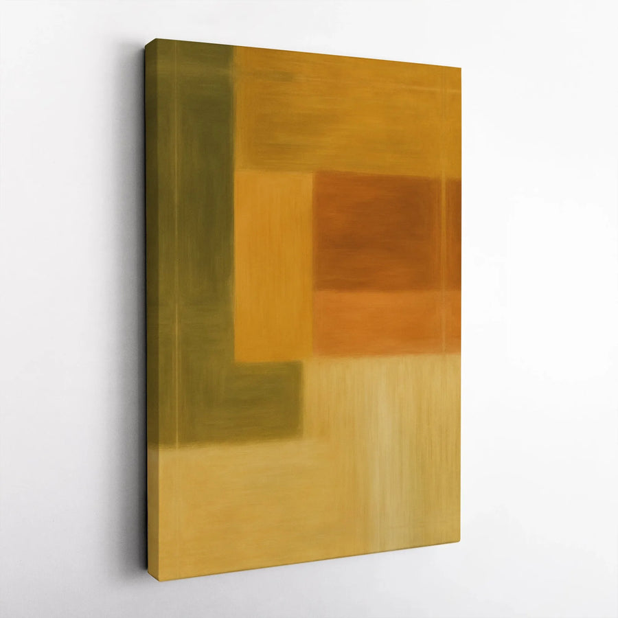 Abstract Geometric Canvas Art | Earth Tone Color Block Print | Premium Gallery-Wrapped 1.25" Profile | Modern Minimalist Home Office Decor