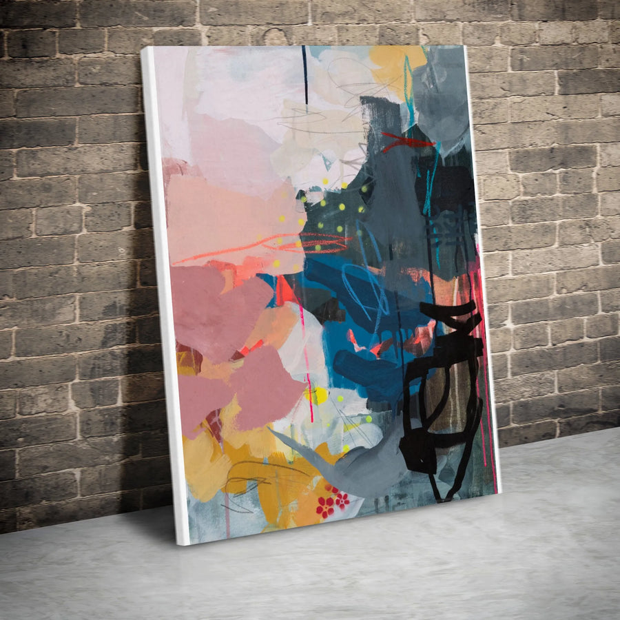 Modern Abstract Canvas Wall Art | Colorful Expressionist Painting Print | Premium Gallery Wrapped Canvas | Living Room & Office Decor Gift