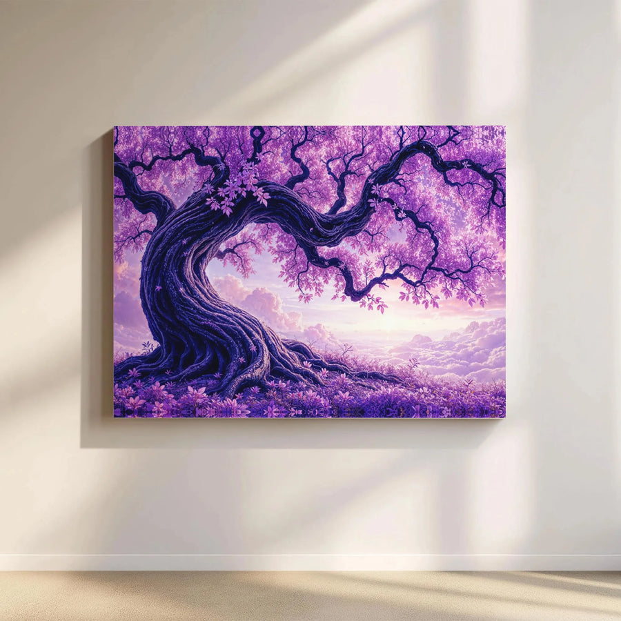 Purple Tree of Life Canvas Print | Fantasy Landscape Wall Art | Gallery Wrapped 1.25" Premium Decor | Magical Nature Gift for Home and Office