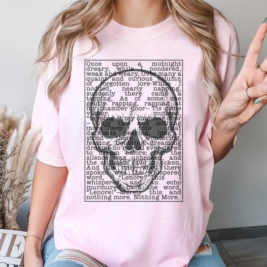 Edgar Allan Poe The Raven T-Shirt | Gothic Literature Poem Quote Design | Premium 100% Cotton Tee | Gift for Book Lovers, Teachers, and Writers