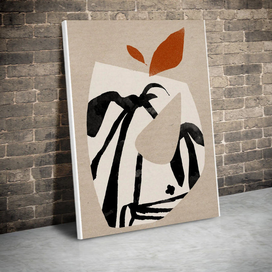 Abstract Botanical Vertical Canvas Print | Modern Minimalist Collage Art | Premium Gallery Wrap Canvas | Contemporary Home Decor Gift