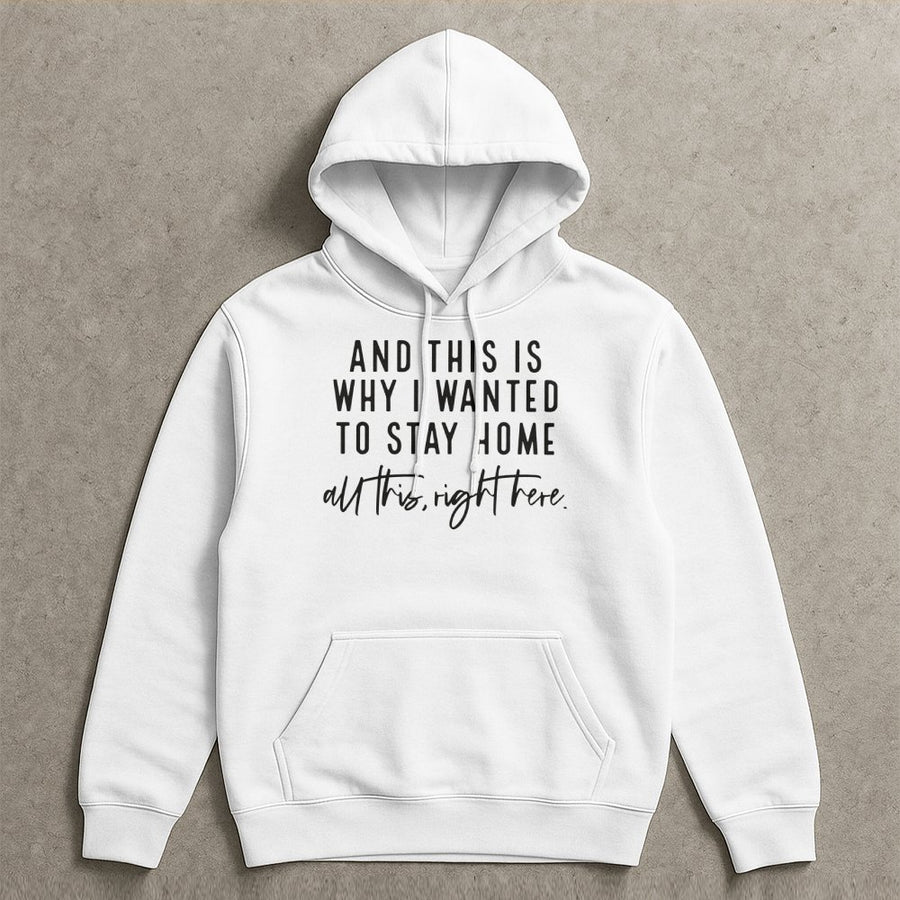 Stay Home Introvert Hoodie | Funny Sarcastic Quote Graphic Sweatshirt | Premium Cotton-Blend | Cozy Gift for Homebody Women and Men