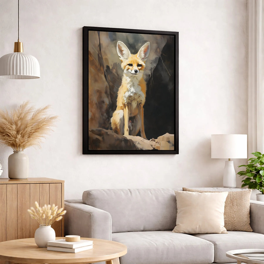 Fennec Fox Wall Art | Painterly Desert Animal Portrait | Premium Gallery-Wrap Canvas | Nature-Inspired Home Decor Gift