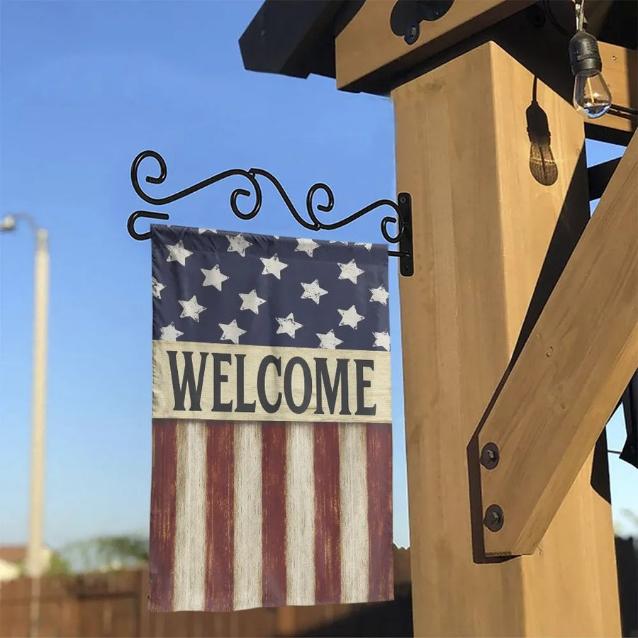 Patriotic Welcome Garden Flag | Double-Sided Vintage Americana Print | Weather & UV-Resistant Polyester | Outdoor Yard Decor Gift for 4th of July