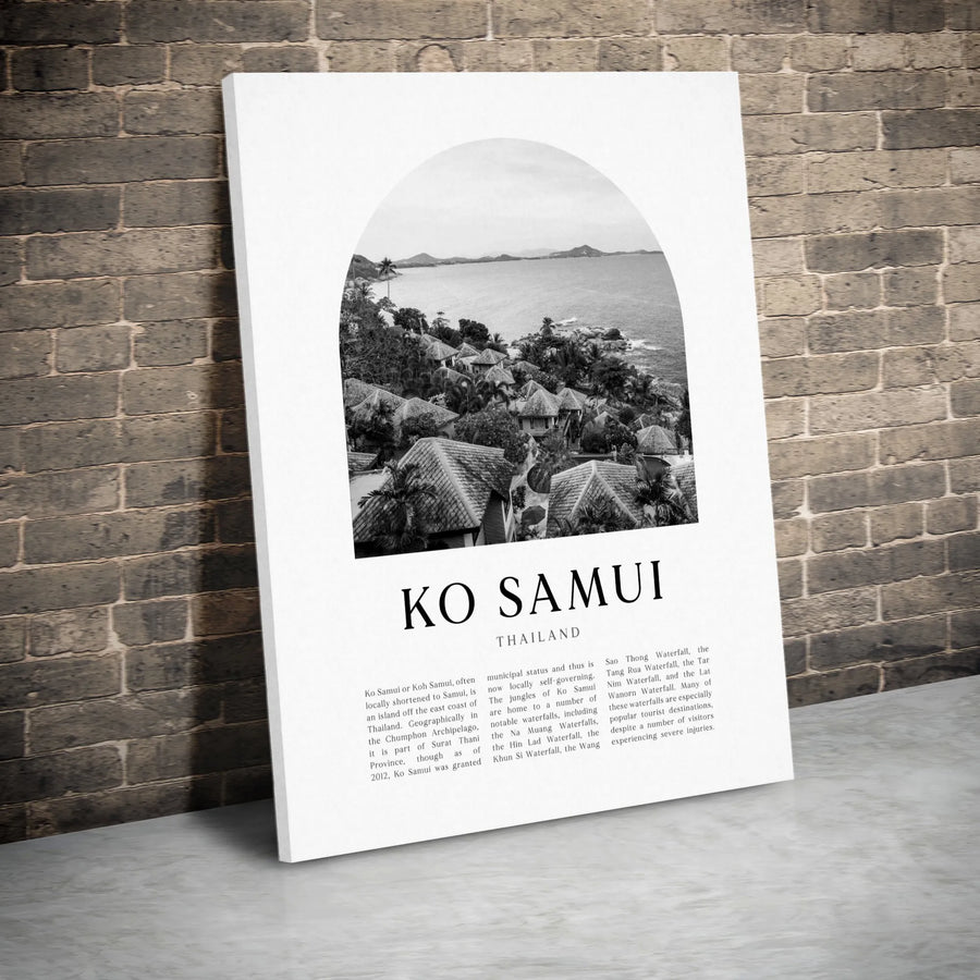 Ko Samui Thailand Travel Poster | Minimalist Arched Photo Print | Premium Gallery Canvas | Aesthetic Coastal Home Decor Gift