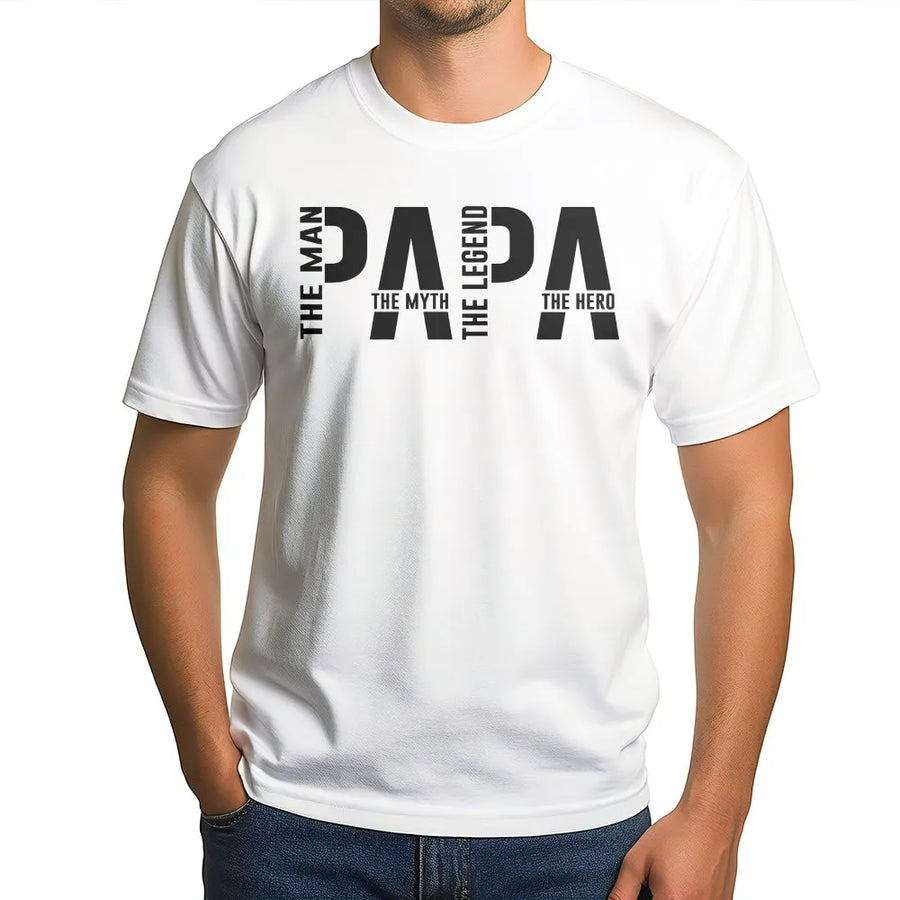 Papa The Man Myth Legend T-Shirt | Funny Graphic Hero Tee for Dad | Premium Soft Cotton | Father's Day Gift for Grandpa