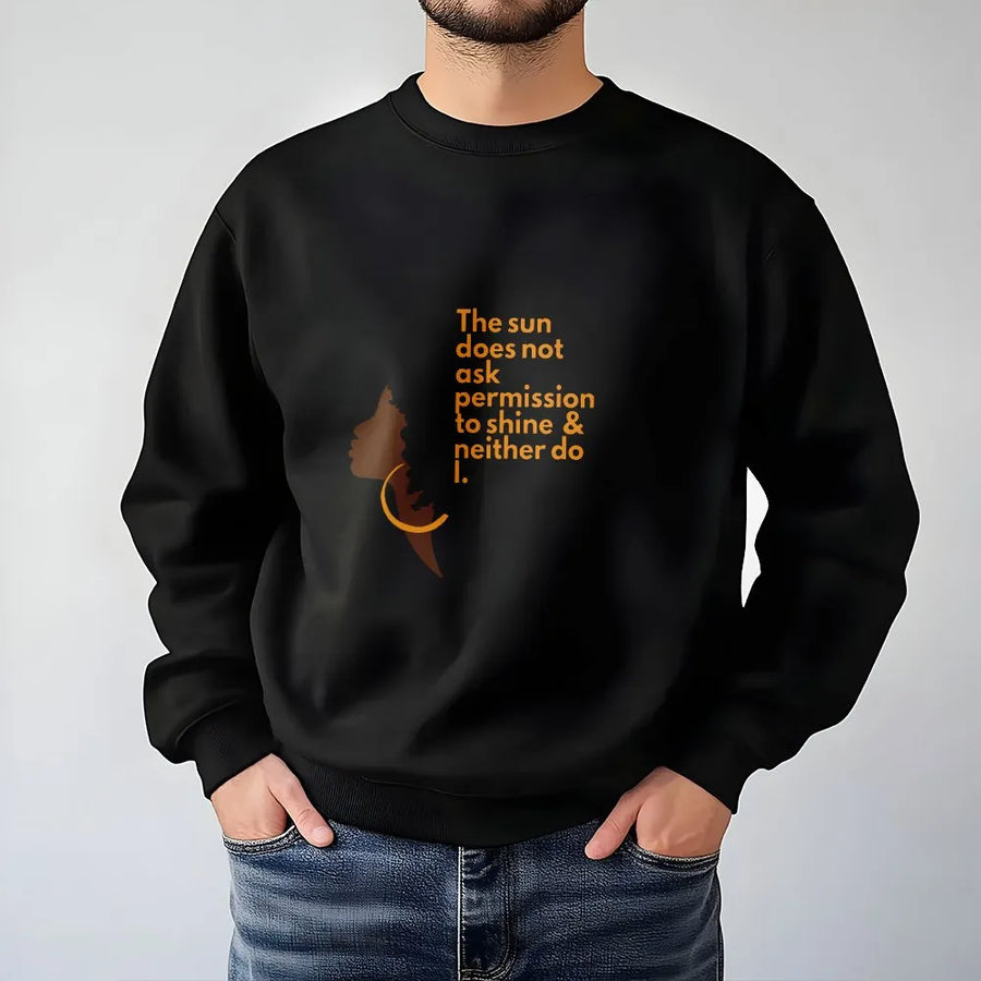 Black Girl Magic Sweatshirt | Afro Silhouette Empowerment Quote | Premium Cotton Blend Crewneck | Inspirational Birthday Gift For Her