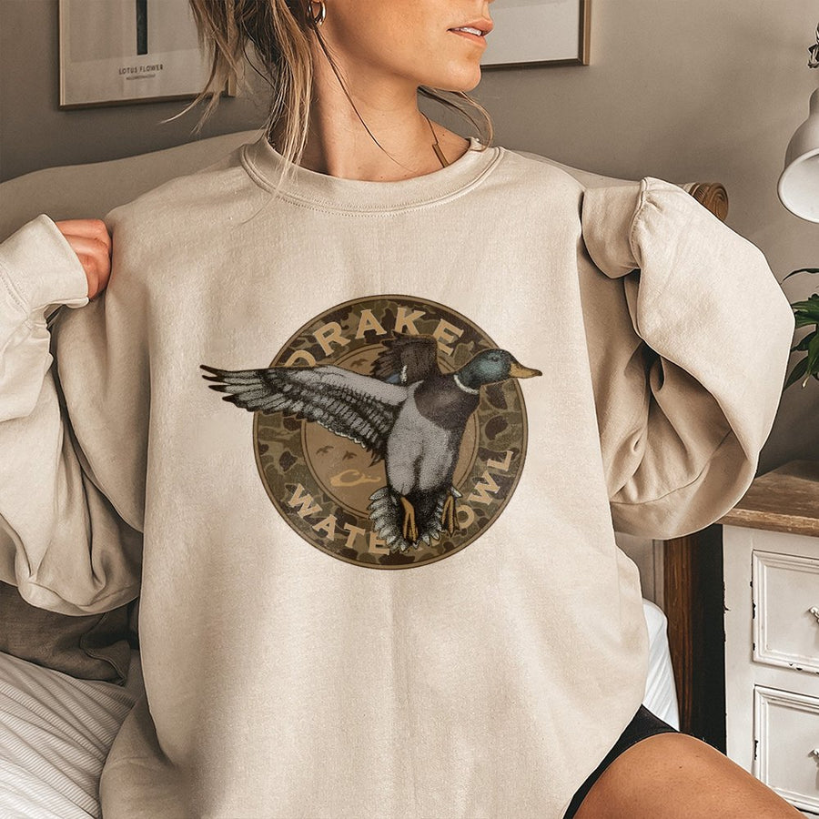 Mallard Duck Hunting Sweatshirt | Vintage Camo Waterfowl Design | Premium Cotton Blend | Gift For Hunter And Outdoorsman