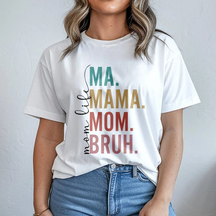 Ma Mama Mom Bruh T-Shirt | Retro Funny Motherhood Graphic | Premium Soft Cotton Tee | Perfect Mother's Day 2026 Gift for Mom