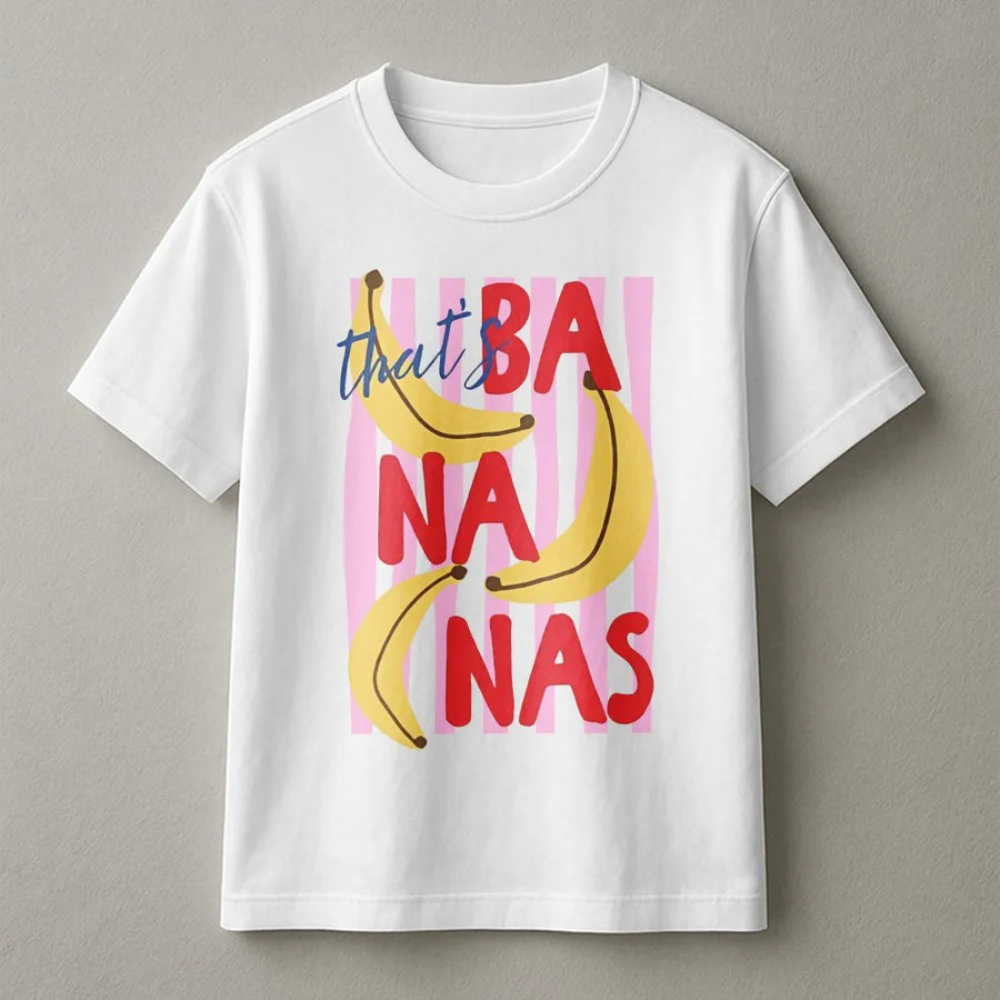 That's Bananas T-Shirt | Retro Fruit Pun Graphic | Premium Cotton-Blend Pullover | Trendy Summer Gift for Food Lovers