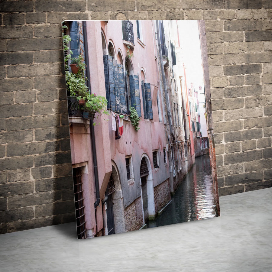 Venice Canal Canvas Wall Art | Rustic Italian Architecture Print | Premium Gallery Wrap Canvas | European Home Decor & Travel Lover Gift