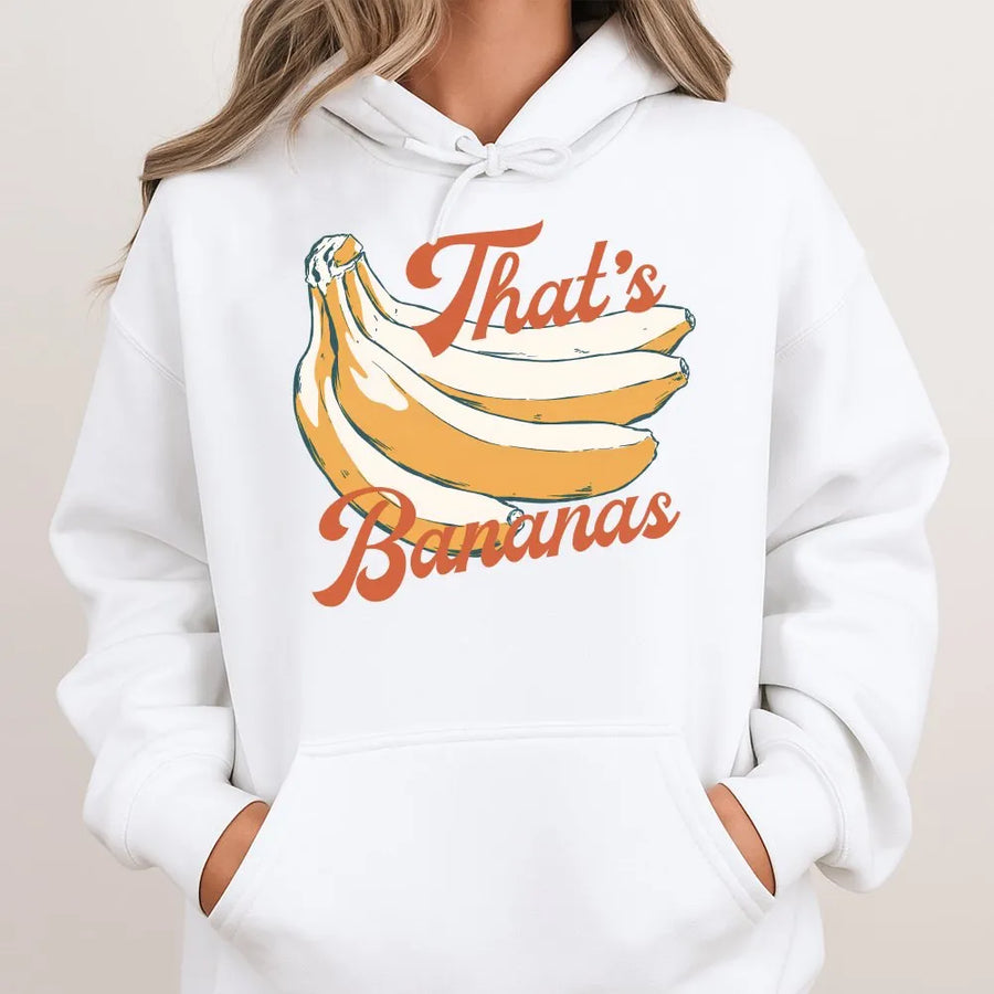 That's Bananas Hoodie | Funny Retro Banana Graphic | Soft Cotton Blend Pullover | Vintage Aesthetic Gift for Men and Women