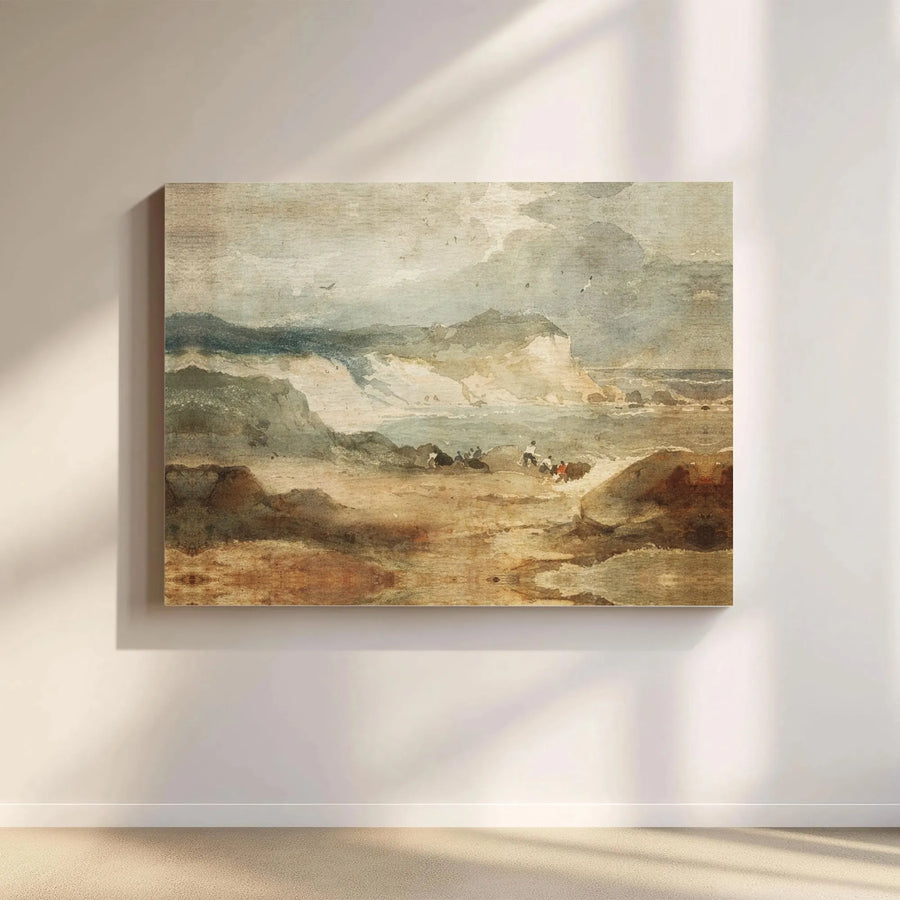 Vintage Seascape Canvas Art | Moody Coastal Painting Print | Premium 1.25" Stretched Canvas | Nautical Wall Decor Gift