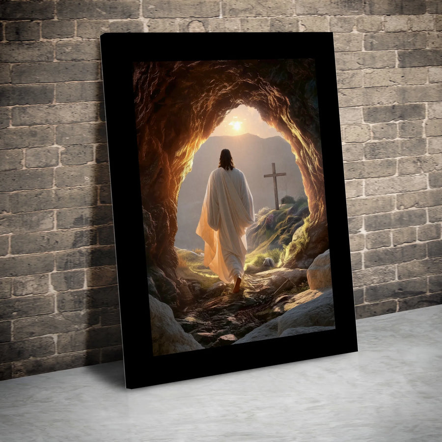 Jesus Resurrection Canvas Wall Art | Empty Tomb at Sunrise Scene | Premium Fade-Resistant Print | Inspirational Christian Home Decor Gift