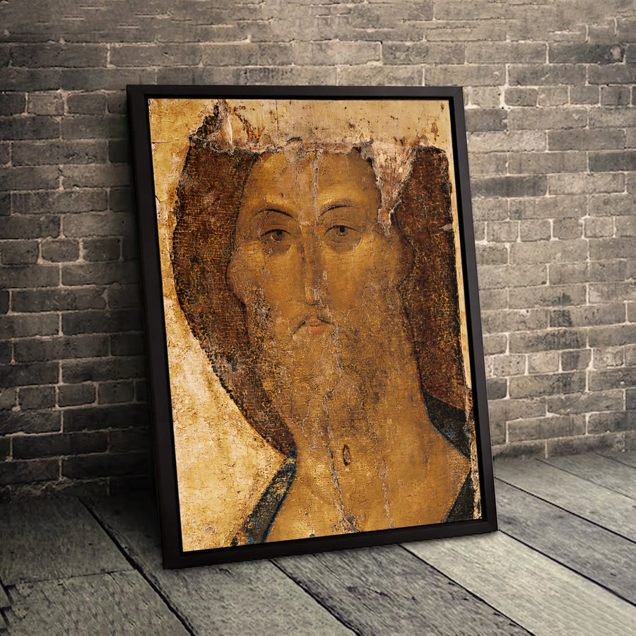 Jesus Christ Icon Canvas Wall Art | Saviour Not Made By Hands | Premium Gallery Wrapped Print | Religious Home Decor Gift for Believers