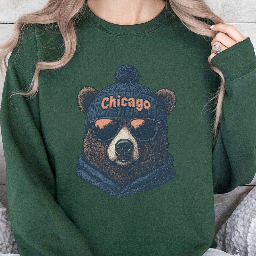 Vintage Chicago Football Sweatshirt Sweatshirt Trendy Fan Gifts Game Day Apparel Team Crewneck Chicago Bears Fan Gear