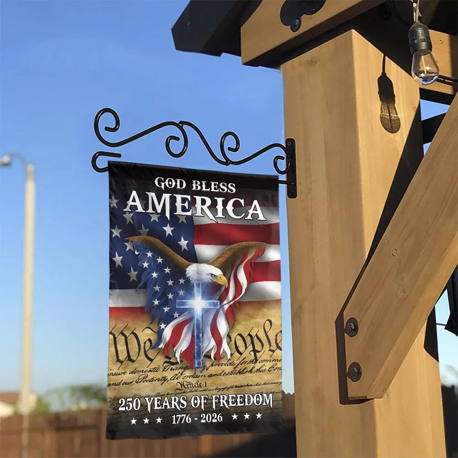 Patriotic American Garden Flag | 250 Years of Freedom 1776-2026 Design | Weather-Resistant Polyester | Commemorative Yard Decor Gift for Patriots