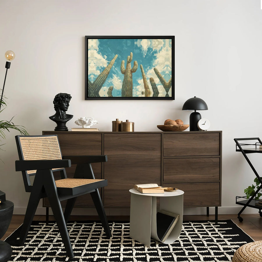 Saguaro Cactus Wall Art | Painterly Desert Landscape Canvas | 1.25-Inch Gallery Wrap Print | Southwestern Home Decor Gift