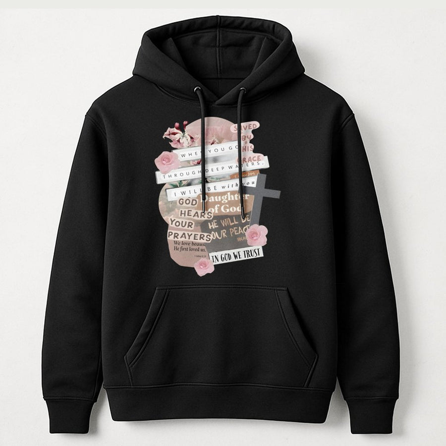 Daughter Of God Hoodie | Floral Scripture Christian Faith Design | Premium Cotton Blend | Inspirational Religious Gift For Women