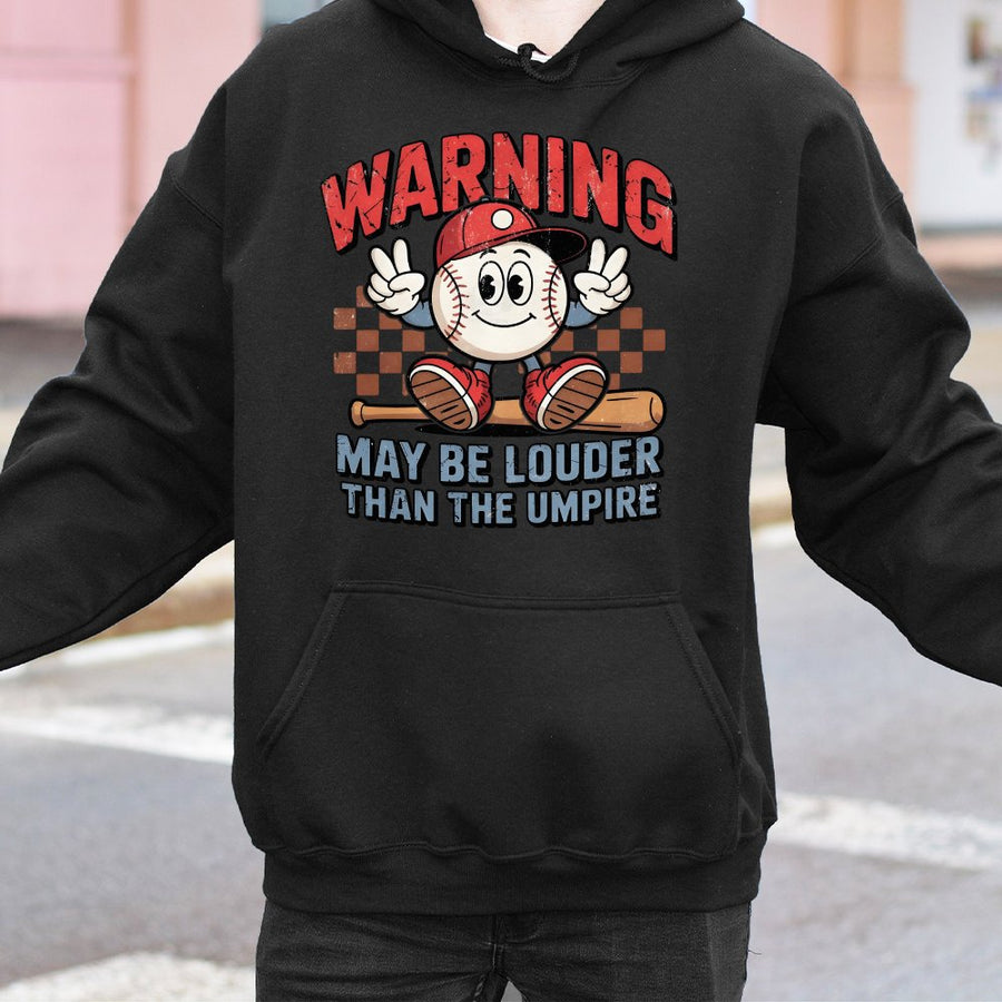 Baseball Mom Hoodie | Louder Than The Umpire Graphic | Premium Cotton Blend | Funny Game Day Gift For Baseball Fans