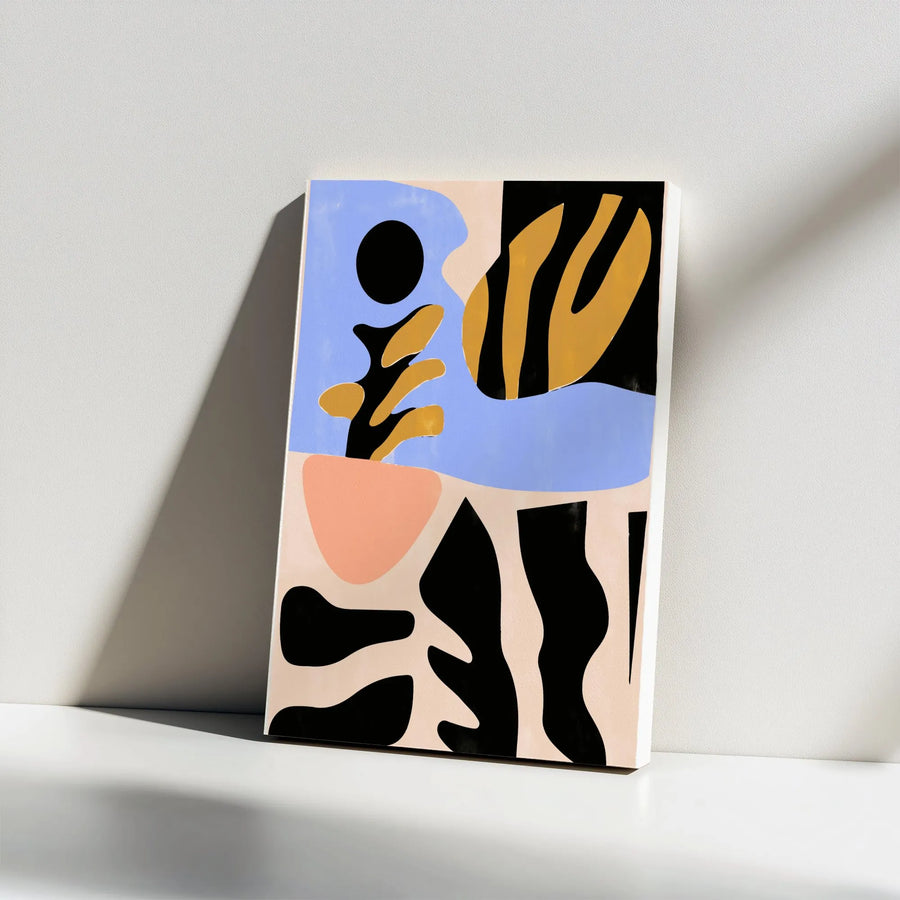 Abstract Shapes Canvas Wall Art | Modern Color Block Print with Organic Forms | Premium 1.25" Gallery Wrapped Canvas | Modern Home Decor Gift