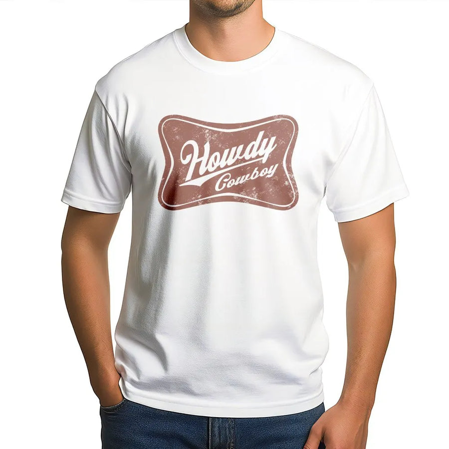 Howdy Cowboy T-Shirt | Vintage Western Retro Graphic | Soft Cotton Tee | Country Concert Gift for Cowgirl