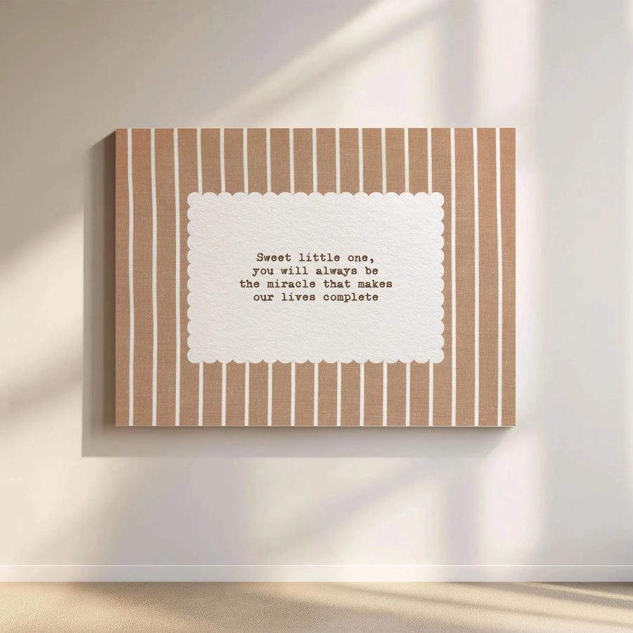 Nursery Quote Canvas Print | Sweet Little One Striped Wall Art | Premium Fade-Resistant Inks | Baby Shower Gift for New Parents