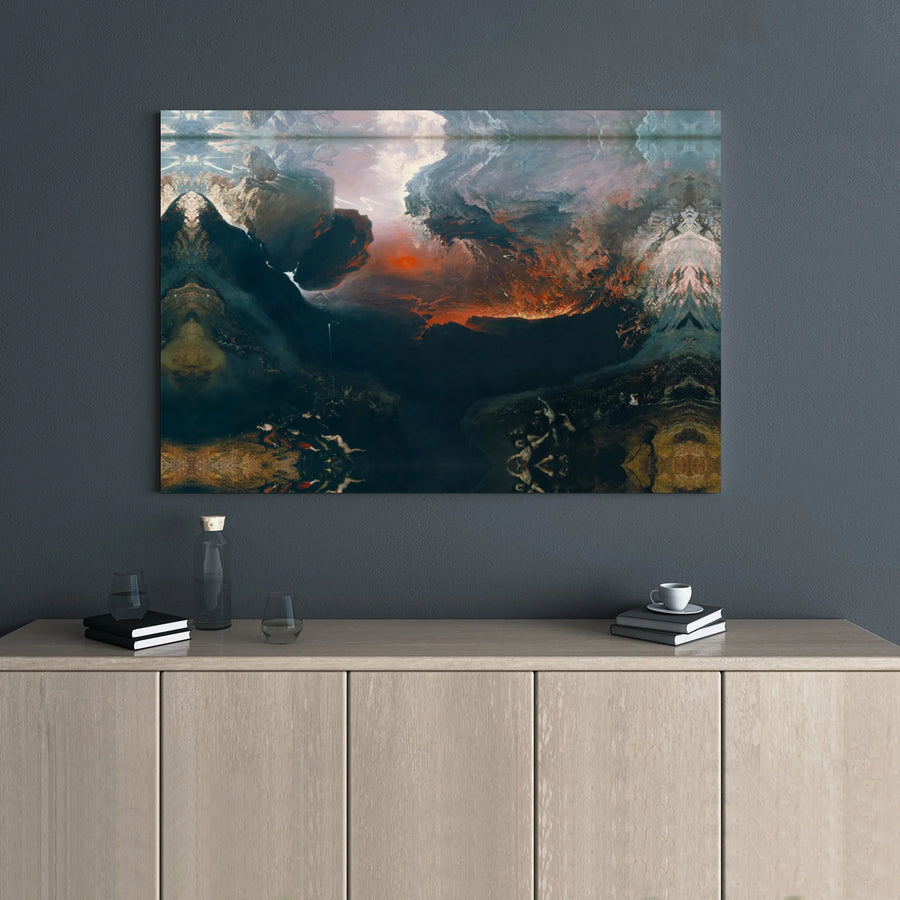 Apocalyptic Landscape Canvas Wall Art | Mirrored Romanticism Abstract Print | Gallery Wrapped 1.25" Frame | Dramatic Statement Home Decor