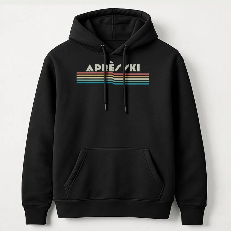 Après Ski Hoodie | Retro 70s Ski Resort Graphic | Premium Cotton Blend | Gift For Skiers & Snowboarders