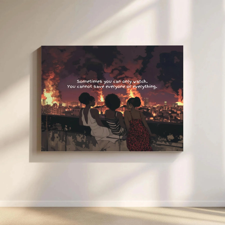 Black Women Empowerment Wall Art | Sometimes You Can Only Watch Quote | Gallery Quality 1.25" Canvas | Inspirational Home Decor Gift