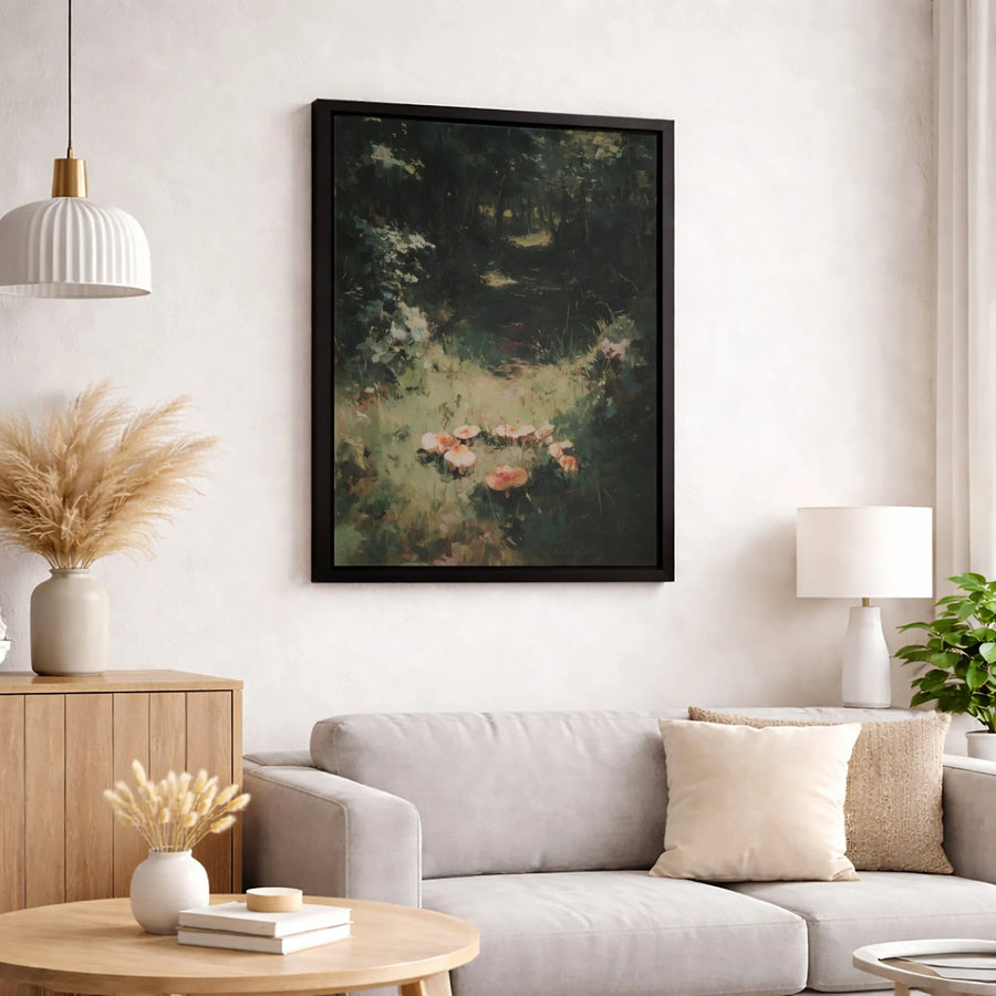 Mushroom Forest Canvas Art | Impressionist Woodland Nature Print | Premium Fade-Resistant Decor | Whimsical Botanical Wall Art for Home