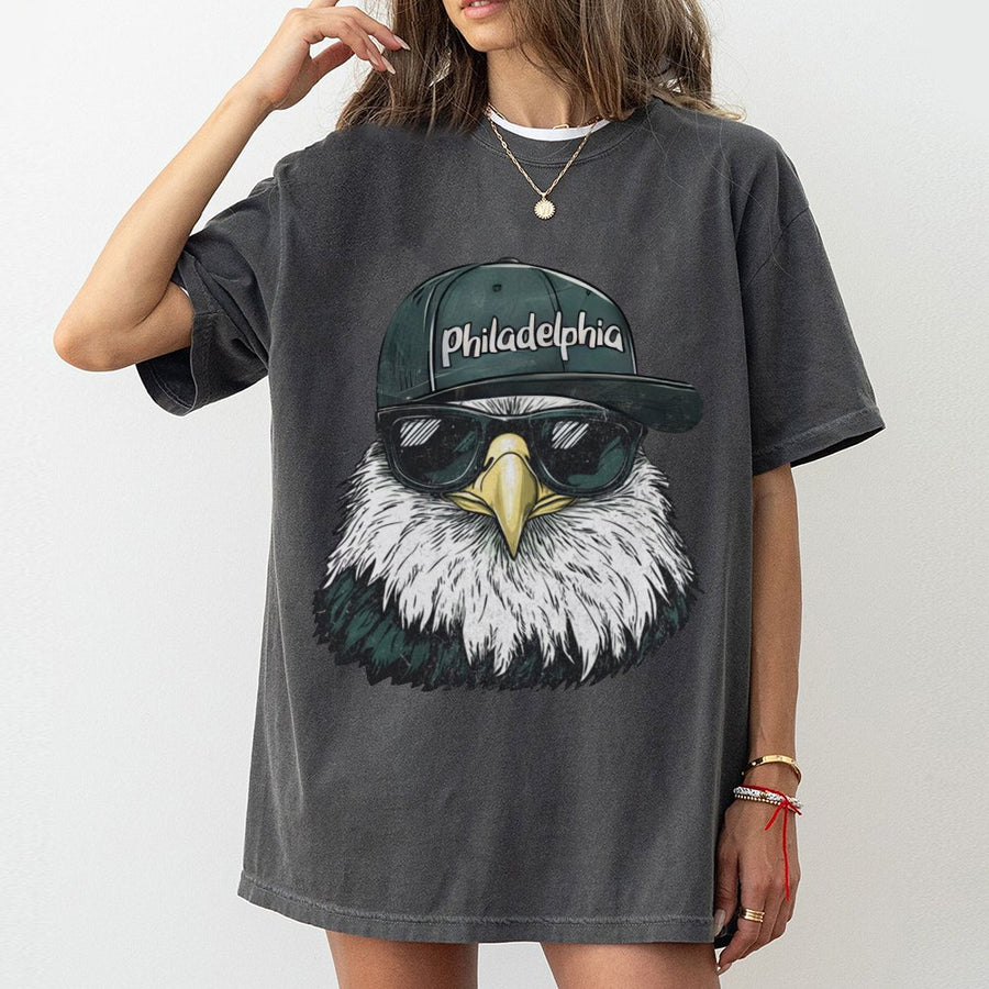 Philadelphia Bald Eagle Wearing Sunglasses And Baseball Cap T-Shirt