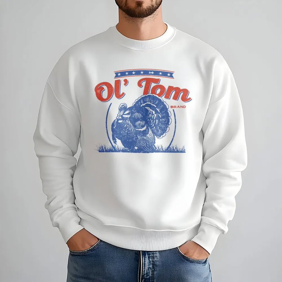 Turkey Hunting Sweatshirt | Detailed Tom Turkey Graphic Art | Soft Cotton Blend Fleece | Outdoor Field & Camping Apparel Gift