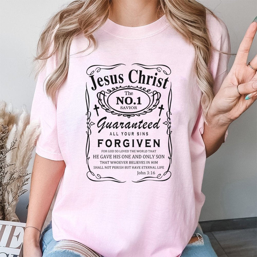 Jesus Christ No.1 Savior T-Shirt | John 3:16 Bible Verse Graphic | Premium 100% Cotton Tee | Meaningful Faith Gift for Men and Women